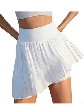 White Pleated Tennis Skirt XXL